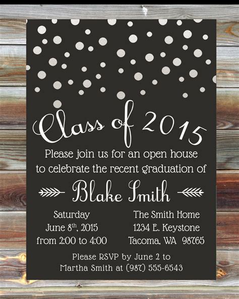 Custom Color Graduation Open House Invitation Champagne Grad Etsy Graduation Open House