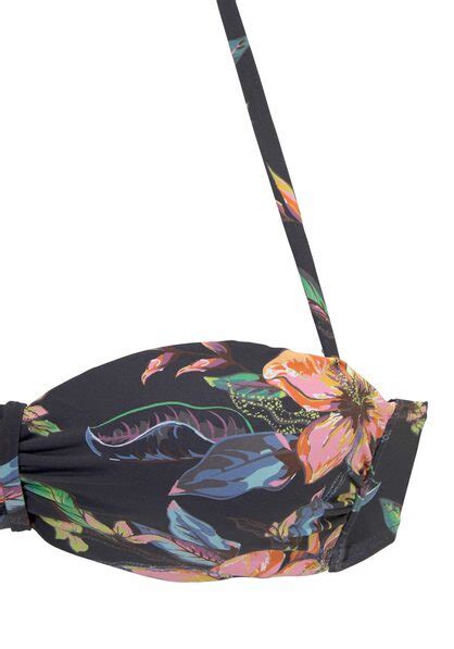 LASCANA Bügel Bandeau Bikini Top Malia anthrazit bedruckt Cup A
