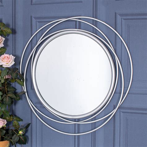 Large Round Silver Swirl Mirror 92cm X 92cm