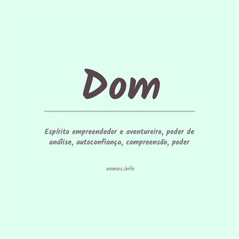 Dom Ou Don Significado - Significado do nome Dom