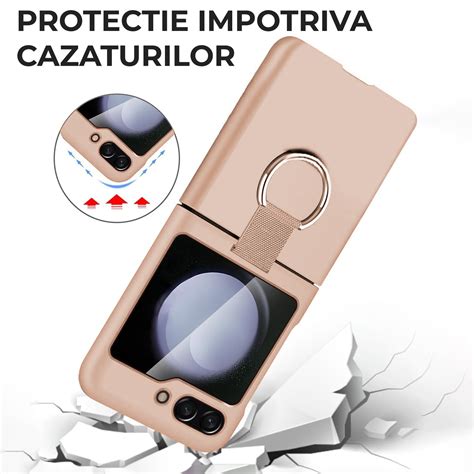 Husa Premium Protection Slim Matte cu Inel pentru Samsung Z Flip 5