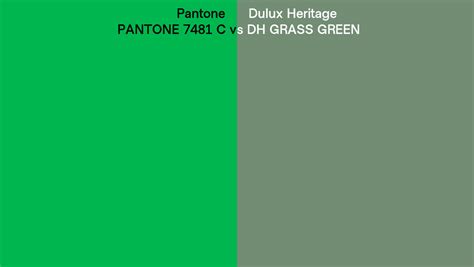 pantone    dulux heritage dh grass green side  side comparison