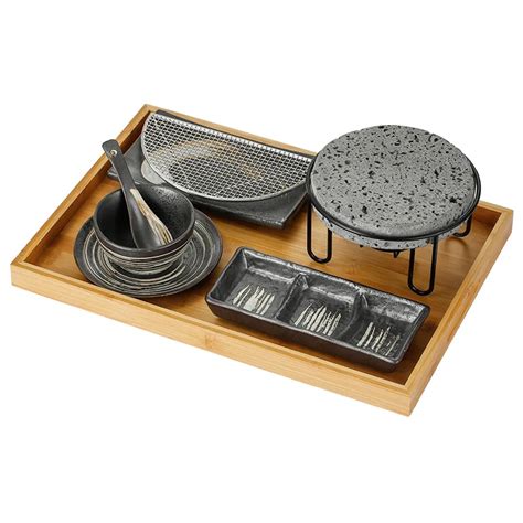 Sizzling Hot Stone Set For BBQ Steak Grilling Indoor Natural Granite