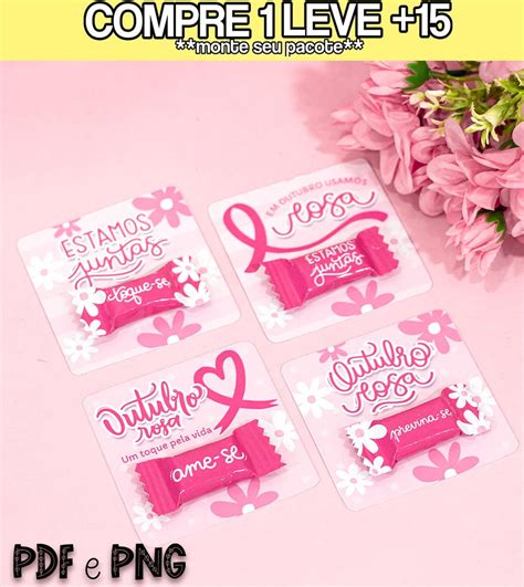 Arquivo De Corte Outubro Rosa Card Balinha Pdf Png Elo