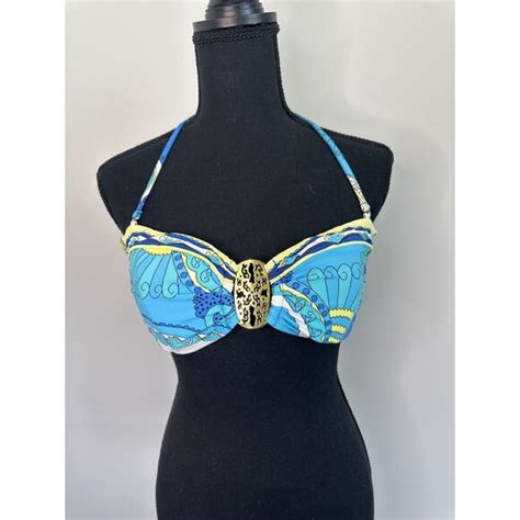 Trina Turk Swim Trina Turk French Riviera Print Buckle Bandeau Swimsuit Bikini Top Poshmark