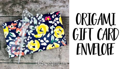 Origami Gift Card Envelope Youtube