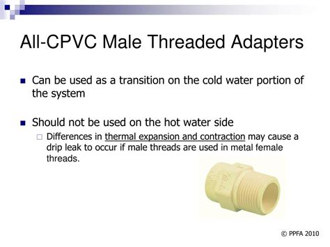 PPT CPVC To Metal Pipe Using Transition Fittings For Hot Cold Water Installation PowerPoint