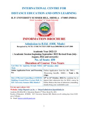 Fillable Online HPU Admission 2023 Courses Application Form Dates