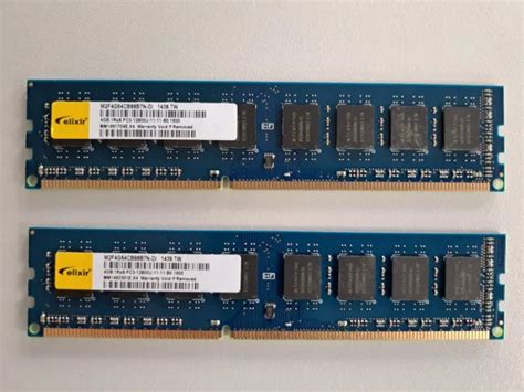 8 GB (2X4 GB) RAM Elixir M2F4G64CB88C7N-DI non-EC DDR3-1600 PC3-12800 ...