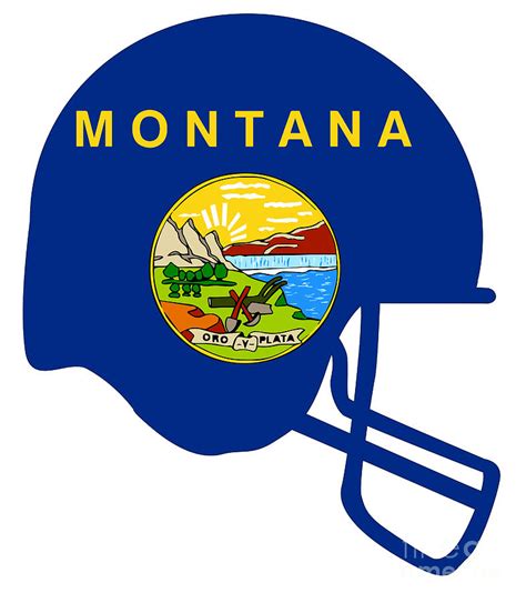 Montana State Flag Football Helmet Digital Art by Bigalbaloo Stock ...