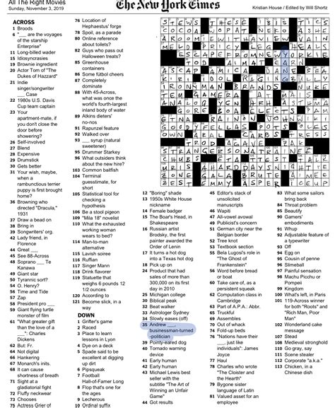 Political Campaign Made Up Of Nyt Crossword - prntbl