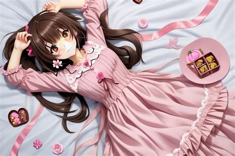 Premium Photo Anime Girl In A Pink Bikini Looking At You