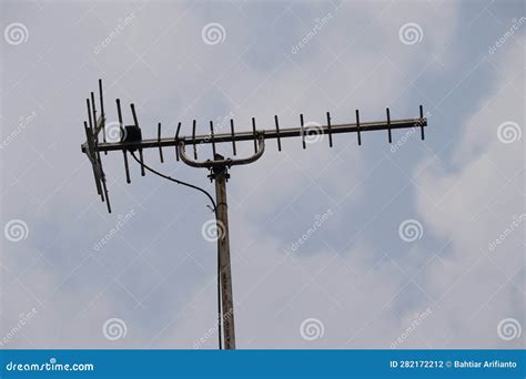 Old TV antenna stock photo. Image of bekasi, wall, mast - 282172212