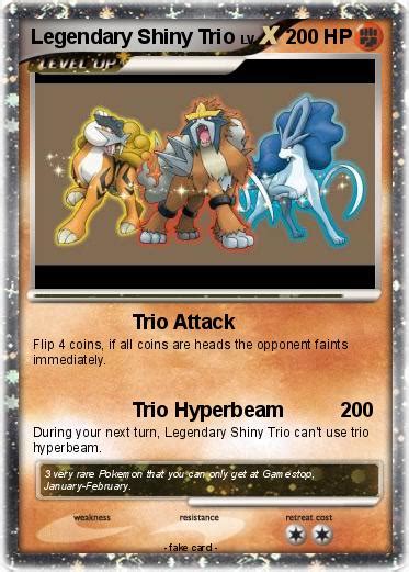 Pokémon Legendary Shiny Trio Trio Attack My Pokemon Card