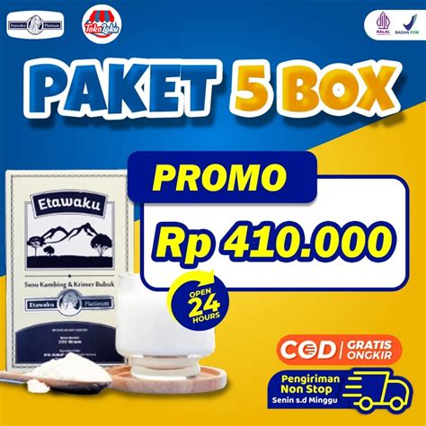 Jual Etawaku Platinum Paket Sendi Dan Tulang Sehat 5 Box Susu Kambing