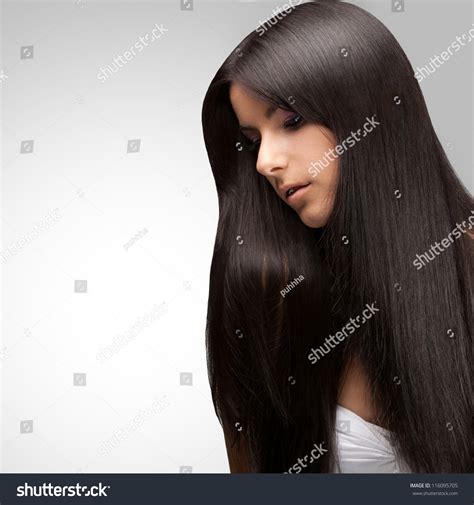 Beautiful Brunette Girl Healthy Long Hair Stock Photo 116095705 Shutterstock