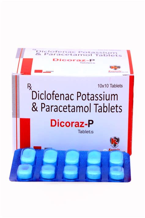 Dicoraz P Diclofenac Potassium And Paracetamol Tablets Prescription Rs 430 Box Id 23363802433