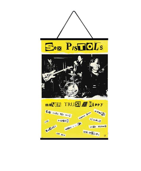 The Sex Pistols S Vintage Punk Rock Music Poster Never Trust A Hippy Album Advertising Sign