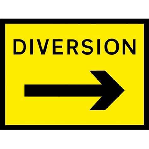 Diversion Arrow Right Signs - from Key Signs UK