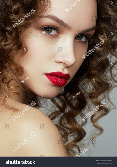Brunette Girl Long Shiny Wavy Hair Stock Photo Shutterstock