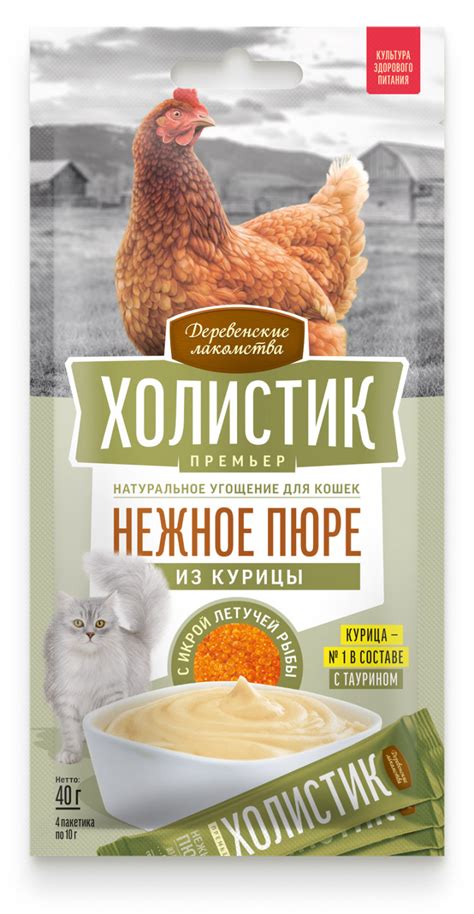 Деревенские лакомства Холистик Премьер лакомство для кошек, нежное пюре ...