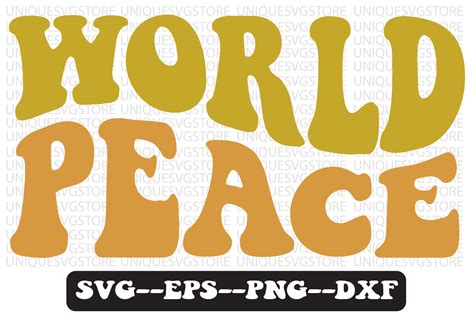 World Peace Quote Retro Svg Design Graphic By Uniquesvgstore · Creative Fabrica