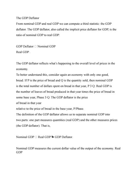 The Gdp Deflator Rasio Dari Gdp Atau Menghitung Pendapatan Nasional