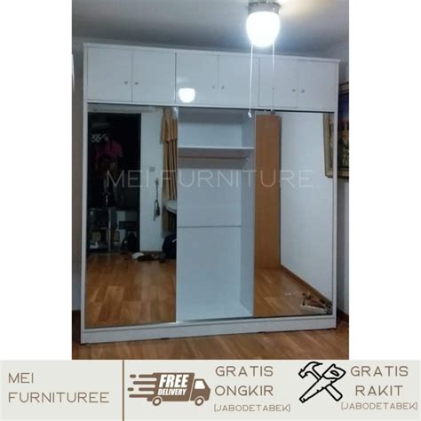 Jual Lemari Sliding Pintu Cermin Minimalis Plus Kabinet Murah