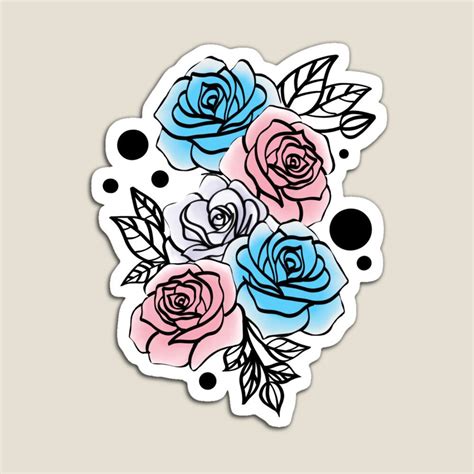 Trans Pride Flower Stickers Transgender Pride Sticker Etsy