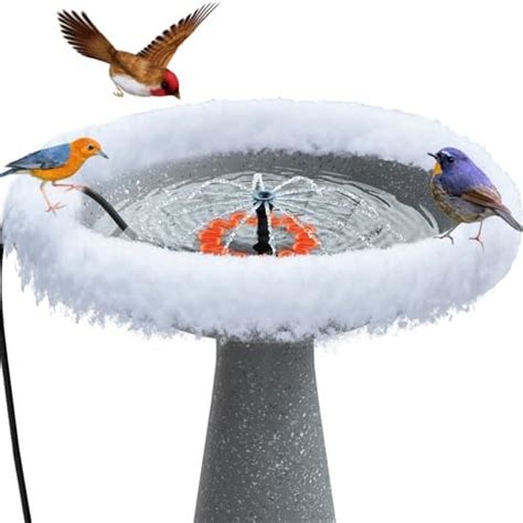 Aisitin Bird Bath Heater With Fountain Pump For Outdoors In