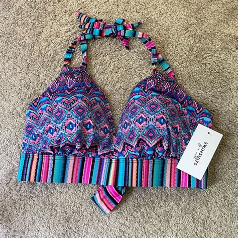 Swimsuits For All Swim Swimsuits For All Avenger Halter Bikini Top In The Color Fiesta