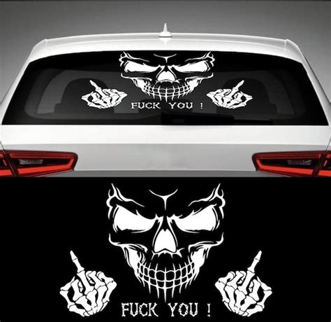 Fuck You Skull Car Sticker Sticker Decal X Cm Tuning JDM Etsy