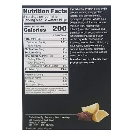 Protifit High Protein Mmf7 Wafer Bar 15g Protein Low Calorie Low Carb Low Fat Trans Fat