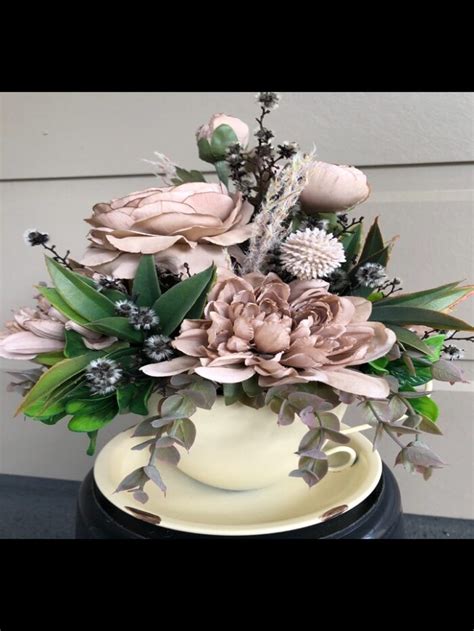 Rustic Arrangement In Tin Tea Cup Colours May Vary Enchanted