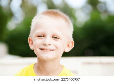 Happy Blonde Boy Laughs Looks Camera Stock Photo Shutterstock