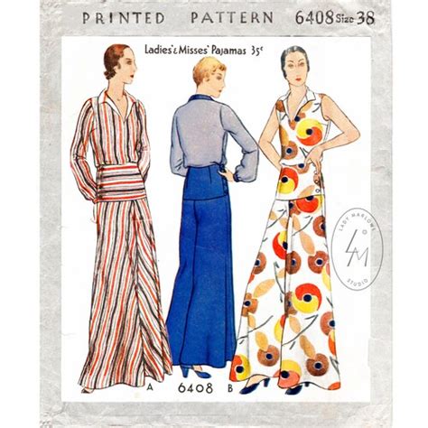 Vintage Sewing Pattern 30s 1930s Playsuit Culottes Sports Etsy