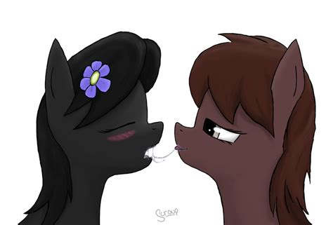 417558 Artist Mrscroup Derpibooru Import Drool String Female Kissing Lesbian Oc Oc