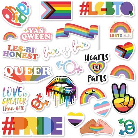 Amazon 24 X Gay Pride Stickers Bulk Pride Flag Stickers Pride Stickers For Water