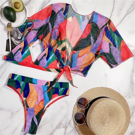 Jual Preorder Ruuhee Sexy Bikini Woman Swimsuit Print Push Up