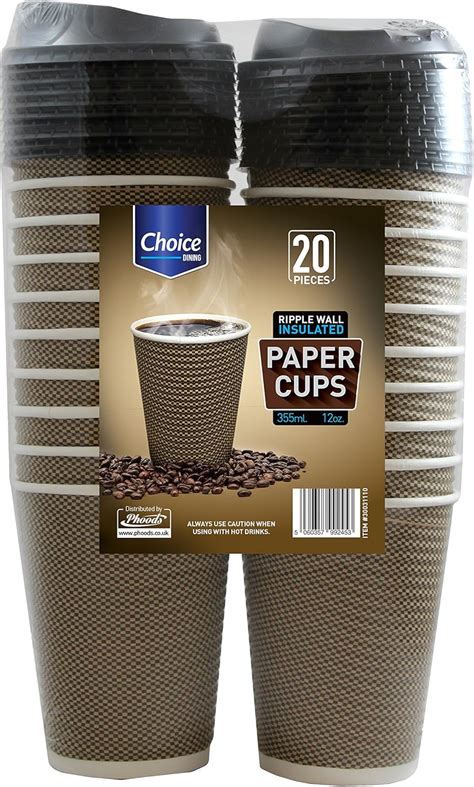 Disposable Insulated Ripple Coffee Tea Paper Hot Cups With Recloseable Lids 12oz 350ml Pack Of