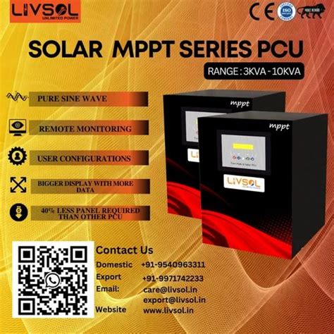 Above Va Livsol Solar Hybrid Inverter Pcu Kva V Mppt At