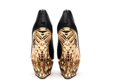 Francis Bitonti D Prints Gold Plated Shoes For United Nude