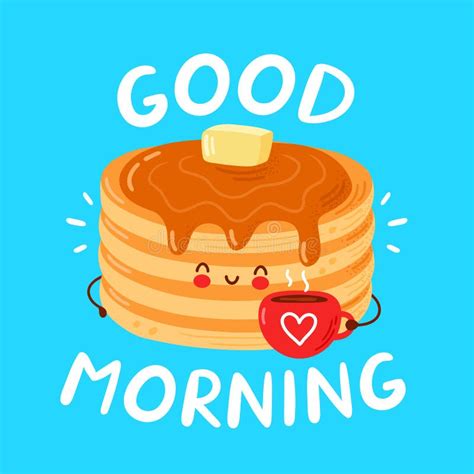 Funny Pancake Breakfast Character Stock Illustration - Illustration of ...