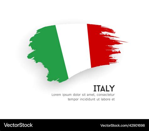 Flag Of Italy Brush Stroke Design Isolated Vector Image