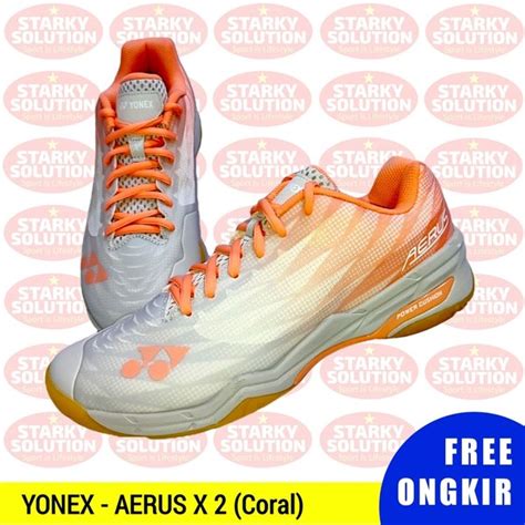 Jual Sepatu YONEX AERUS X 2 MEN Bulutangkis Badminton Original Coral