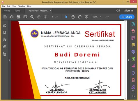 Membuat Sertifikat Dengan Nomor Otomatis Cara Kerja