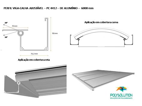 Calhas E Rufos De Aluminio 6 Metros Destinado A Cobertura De