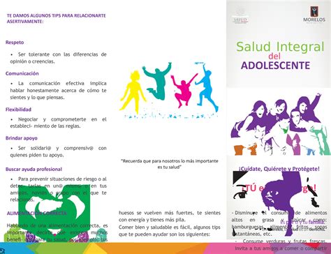 Triptico atencion integral adolescente secretaría de salud Salud