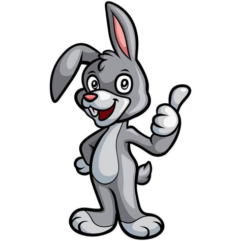 Cute Rabbit Cartoon Giving Thumbs Up Vector Art At Vecteezy