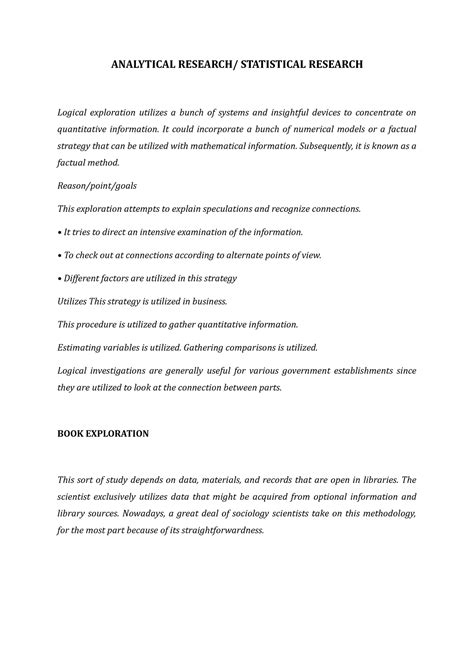 analytical research  statistical research analytical research